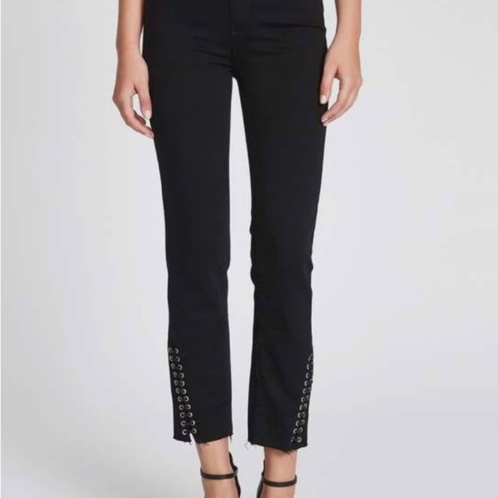 NWOT paige denim jeans Jacqueline straight leg black jeans 25 high rise cropped